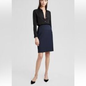 Theory Dark Blue Pencil Skirt 0